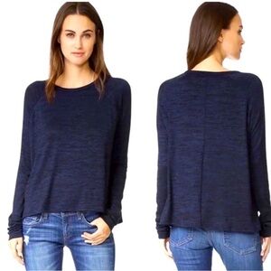 Rag & Bone Hudson Crewneck pullover long sleeve top XS blue black